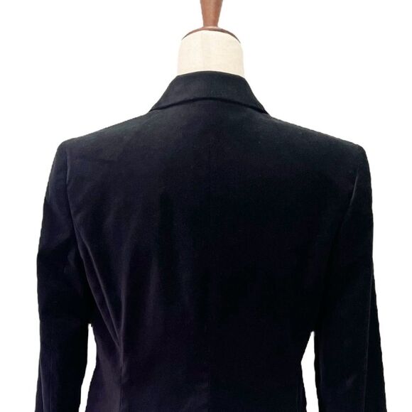 NWT Ann Taylor Black Velvet 2-Button Blazer Jacket Size 8 $179 Polka Dot Lining - Picture 5 of 16